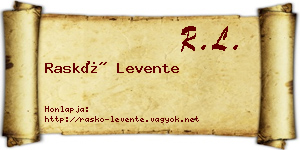 Raskó Levente névjegykártya